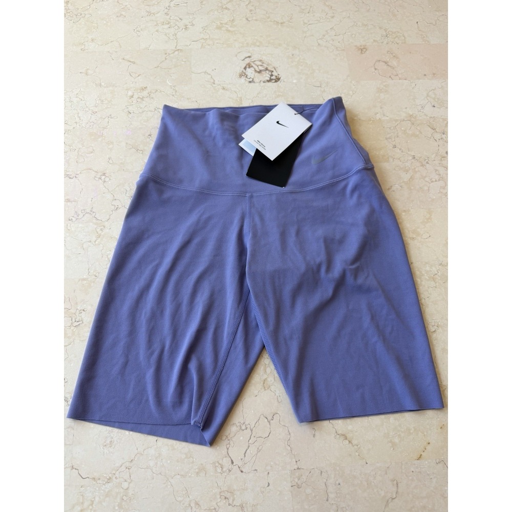 Nike Zenvy Dri-FIT Women's High Rise Biker Shorts Stretch Purple 8" XS